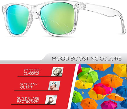 Retro Rewind Polarized Sunglasses for Men and Women - UV Protection Classic Sun Glasses