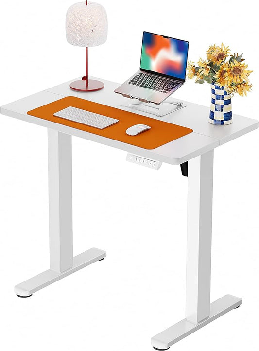 ErGear Height Adjustable Electric Standing Desk, 32 x 19 Inches Sit Stand up Desk, Memory Computer Home Office Desk, White