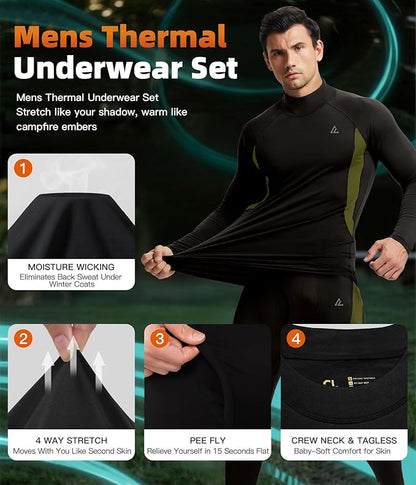 CL convallaria Thermal Underwear Long Johns Set Mens Winter Gift Hunting Gear Sport Base Layer Bottom Top