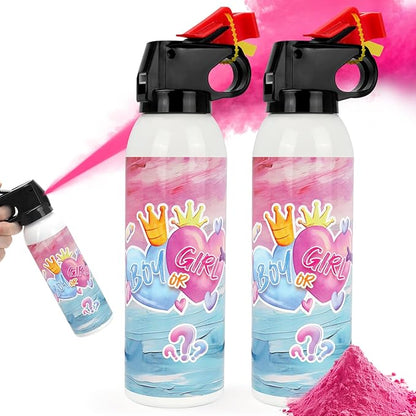 Gender Reveal Fire Extinguisher, 2 Pack Gender Reveal Ideas Gender Reveal Party Decorations Baby Girl Boy Reveal Party Ideas Gender Reveal Decor (Pink, Small)