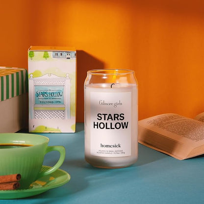 Homesick Stars Hollow Scented Candle – 13.75 oz Soy Wax in Non-Toxic Spruce Vanilla Mint Scent, 60-Hour Burn, Organic Cotton Wick – Wedding & Engagement Gifts for Couples in Reusable Jar
