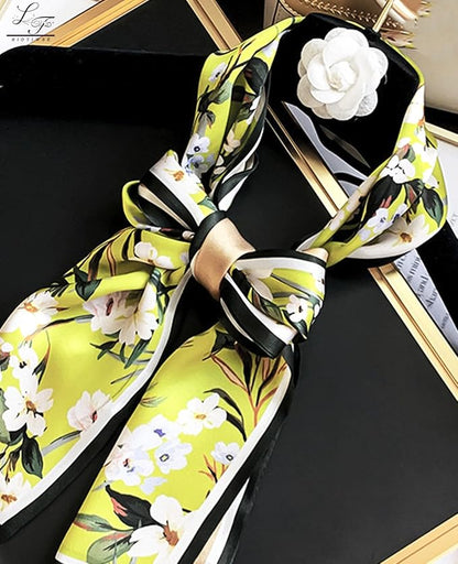 Head Scarf Hair Neck Scarves For Women Purse Bag Scarfs For Handbags Silky Long Thin Satin Headscarf Fashion