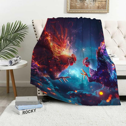 Firmiso Chicken Blanket for Women and Men, Rooster Home Decor for Living and Bed Room, Soft Lightweight Fleece Gift for Adults, 40×50 Inches