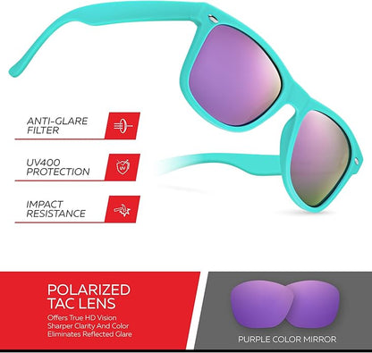 Retro Rewind Polarized Sunglasses for Men and Women - UV Protection Classic Sun Glasses