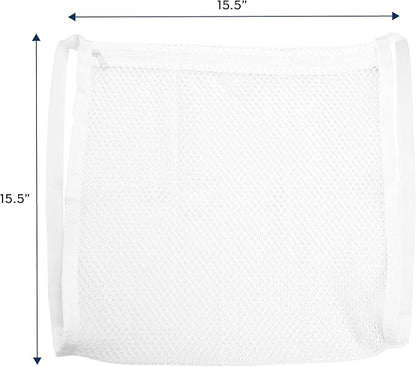 S&T INC. Sneaker Dryer Bag, Dryer Door Shoe Net with Elastic Straps, Sneaker Laundry Bag for Shoes, White, 15.5 Inch x 15.5 Inch, 1 Pack