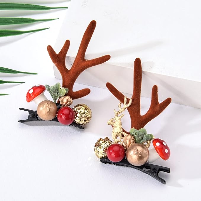 TOECWEGR Christmas Reindeer Antlers Headband Hair Clips Hair Hoop Girl Holiday Beauty Headdress
