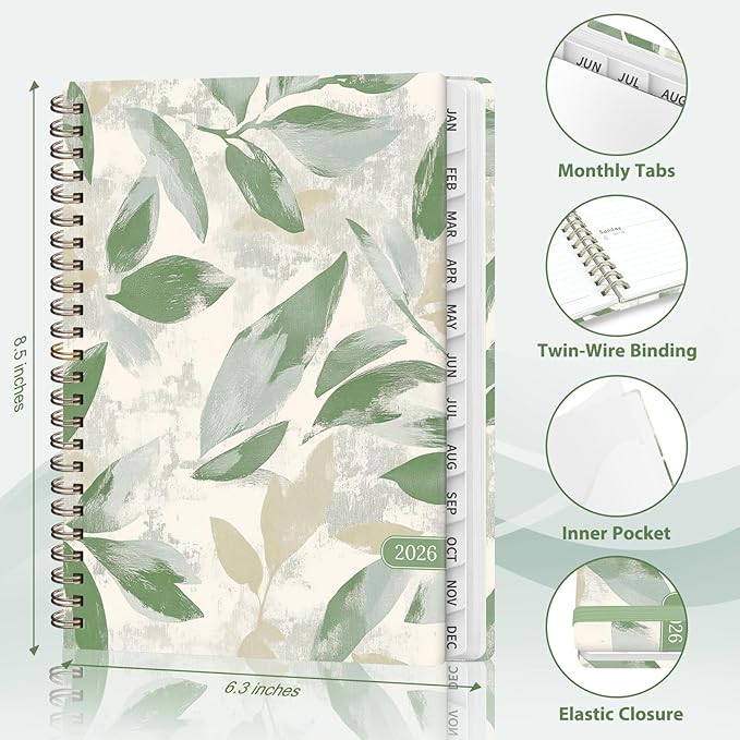 2026 Planner, Weekly and Monthly Calendar Academic Planner, Jan 2026 - Dec 2026, Planning Agenda Book for Desk Accessories and School Supplies - A5 (6.3'' x 8.5'')