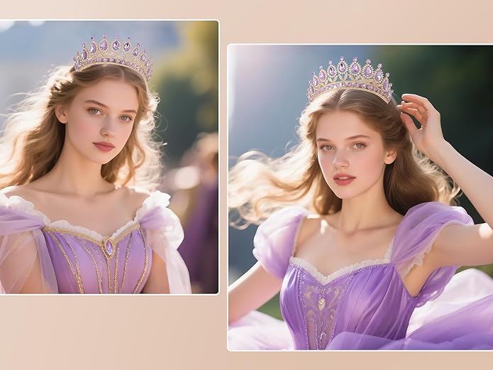 Kamirola Tiaras Princess Crown for Women and Girls Crystal Headbands for Bridal, Princess for Wedding and Party(TR21)