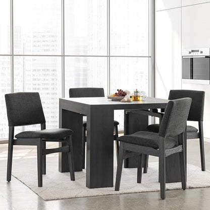 Transformer Table - Solid Wood Extendable Dining Table, Seats 2-12, Expandable Dining Room Table, Space-Saving Furniture, Kitchen and Dining Room Furniture (Black, Table + 4 Chairs)