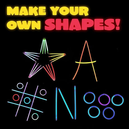 JOYIN 144 Pcs 8" Glow sticks Bulk Party Favors Pack, Neon Glow in the Dark Party Supplies, Light Up Necklaces and Bracelets with Connectors, Christmas, Halloween, Football, Birthday Decorations