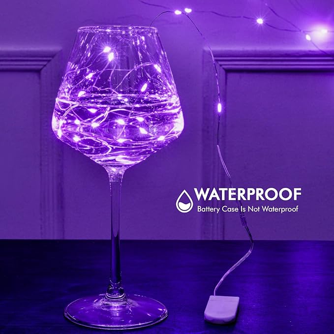 12 Pack Fairy Lights Battery Operated String Light，7FT 20LED Waterproof Silver Wire Christmas Lights Outdoor,Firefly Mini Light for Bedroom Party Birthday Wedding Indoor Decorations Home Decor
