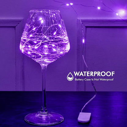 12 Pack Fairy Lights Battery Operated String Light，7FT 20LED Waterproof Silver Wire Christmas Lights Outdoor,Firefly Mini Light for Bedroom Party Birthday Wedding Indoor Decorations Home Decor