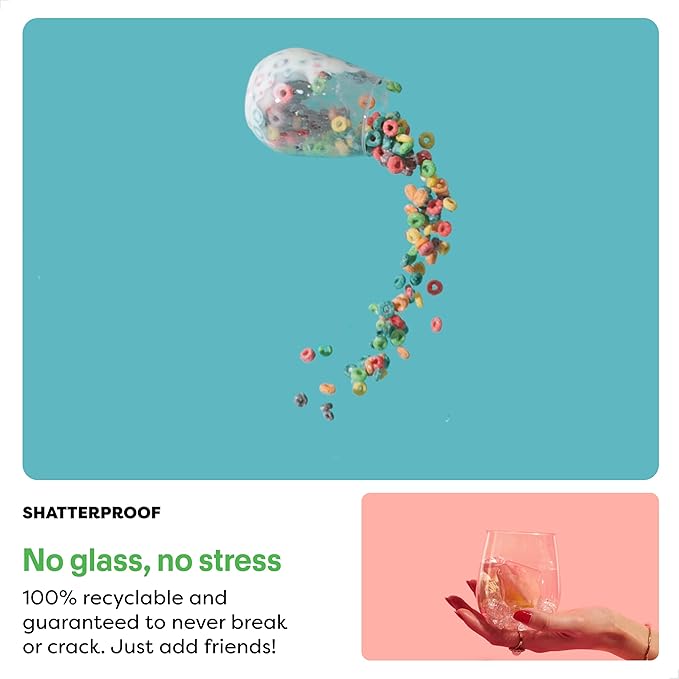 TOSSWARE POP 12oz Pint Jr, Premium Quality, Recyclable, Unbreakable & Crystal Clear Plastic Beer Glasses, Set of 12