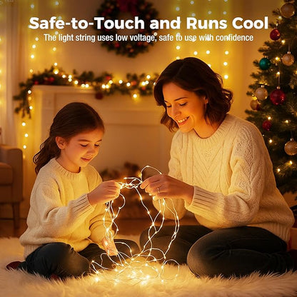 litogo 24 Pack 7FT 20 LED Fairy Lights Battery Operated, 3 Lighting Modes, Bulk Mini Twinkle String Lights Waterproof Silver Wire for Weddings Mason Jars Party Christmas Decorations-Warm White