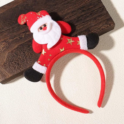 3Pcs Christmas Headbands Cute Santa Claus Antlers Xmas Hat Christmas Hair Accessories Great Fun of Festive for Christmas Party Favors Holiday Favors Photos Booth