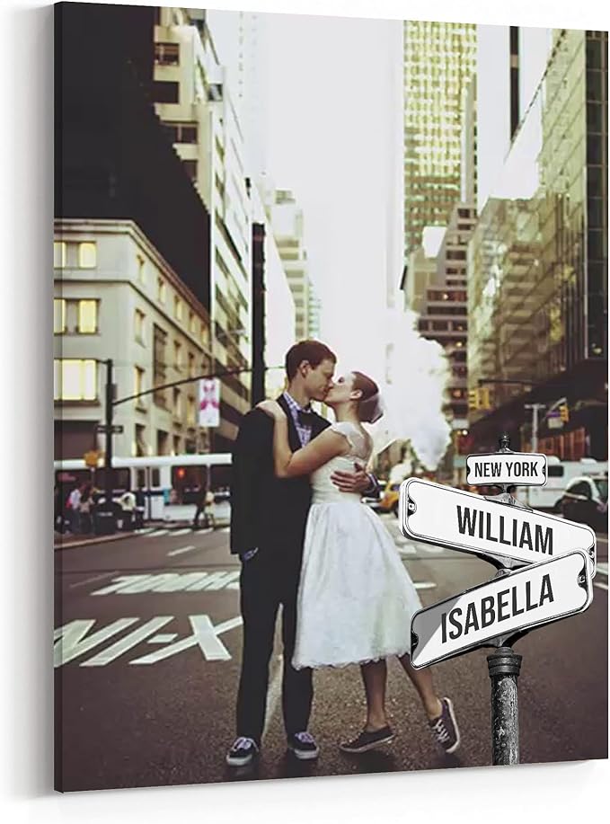 GABITA Personalized Wall Art for Couples, Anniversary Canvas for Couple, Gift for Valentines Day, Girlfriend Boyfriends Gifts, Custom Photo Poster for Wife and Husband
