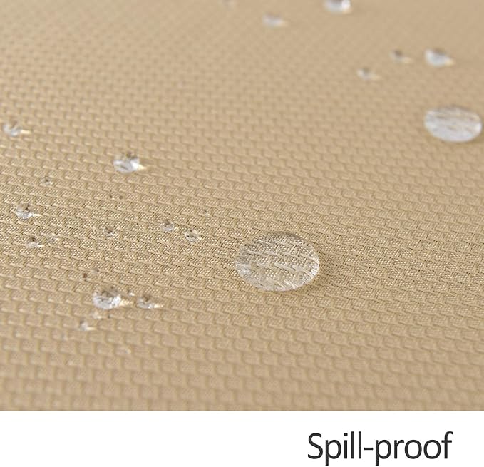 maxmill Textured Rectangle Tablecloth Water Resistant Wrinkle Free Spill-Proof, Soft Jacquard Table Cloth for Buffet Banquet Parties Event Holiday Dinner, Indoor and Outdoor Use, 60 x 84 Inch Beige