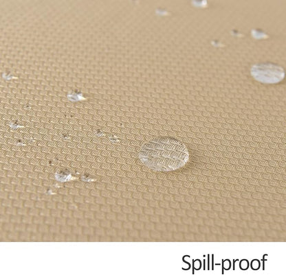 maxmill Round Textured Tablecloth Spill-Proof Wrinkle Free Soft Jacquard Table Cloth for Circular Table Cover, for Dining Room Buffet Banquet Parties Holiday Dinner, 70 Inch Beige