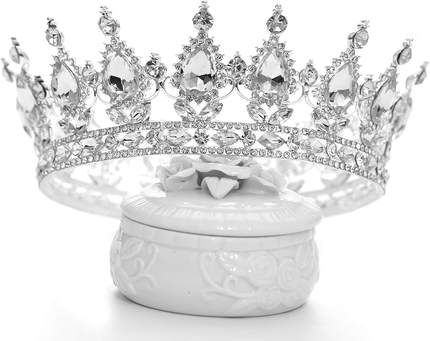 FORSEVEN Queen Crown Rhinestone Wedding Crowns and Tiaras for Women Costume Party Hair Accessories Princess Birthday Crown Crystal Bridal Crown Christmas Decorations Headband