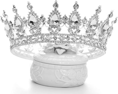FORSEVEN Queen Crown Rhinestone Wedding Crowns and Tiaras for Women Costume Party Hair Accessories Princess Birthday Crown Crystal Bridal Crown Christmas Decorations Headband