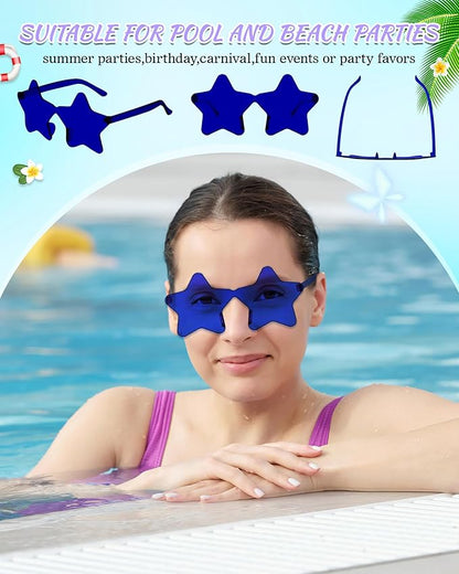 Wholesale 48 Pack Rimless Star/Heart Sunglasses Bulk Adults Unisex, Fun Colorful Star Heart Glasses Party Favors