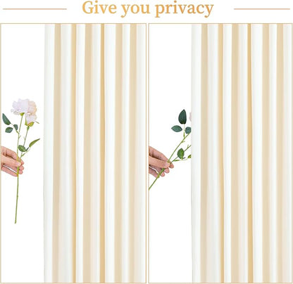 10 Panels Champagne Backdrop Curtain for Parties Wedding Baby Shower Wrinkle Free Photo Curtains Backdrop Drapes Fabric Decoration for Bridal Shower 50ft(W) x 10ft(H)