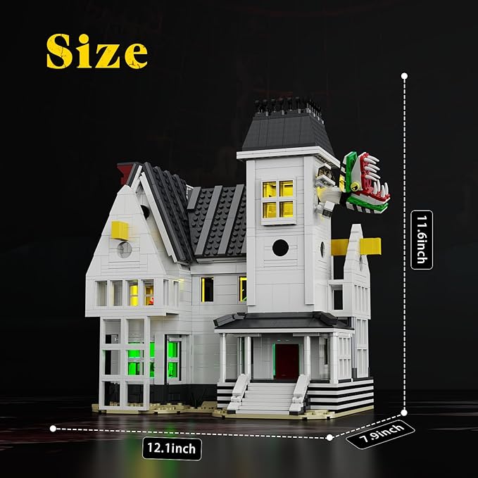 Horror Movie Beetle House Halloween Building Blocks Set, Betelgeuse Sandworm Monster Lydia Deetz Toys Compatible with Lego, Creative Birthday Decor Gift for Film Fans 18+ Adult (1851pcs)