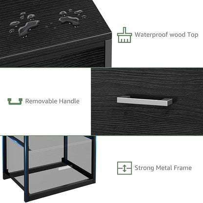 BOLUO Stackable Storage Drawers Narrow Closet Organizers and Storage Fabric Black 2 Drawer Dresser for Bedroom 2 Packs Modern