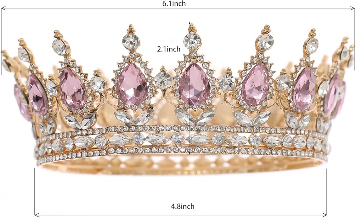 FORSEVEN Queen Crown Rhinestone Wedding Crowns and Tiaras for Women Costume Party Hair Accessories Princess Birthday Crown Crystal Bridal Crown Christmas Decorations Headband