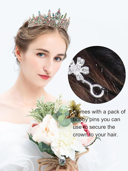 COCIDE Bronze Tiara and Crown for Women - Baroque Crystal Queen Crown - Rhinestone Princess Hair Accessories for Bride, Wedding, Birthday Party