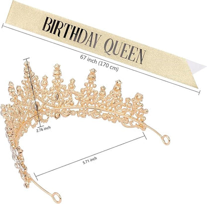 Crystal Tiara Crown for Women, Rhinestone Queen Headband Wedding Bridal Hair Accessories, Princess Crown for Birthday Prom Quinceañera Party Pageant Halloween Cosplay