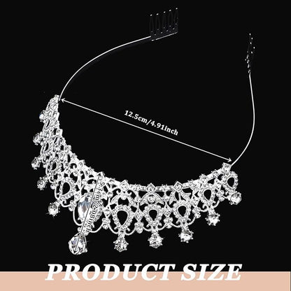 CIEHER 18 PCS Gold Crowns for Women, Crystal Queen Crown Princess Tiaras for Prom Birthday Party Halloween Costume