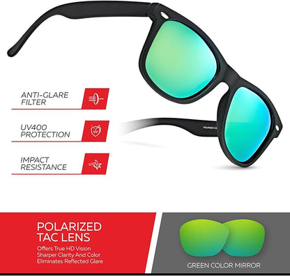 Retro Rewind Polarized Sunglasses for Men and Women - UV Protection Classic Sun Glasses