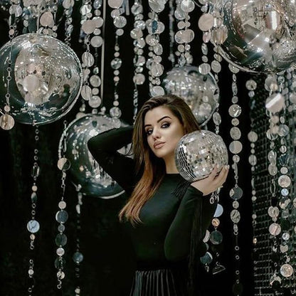 12PCS Silver Foil Balloons 22in 15in 10in Different Sizes Large Silver Foil Metallic Balloons 4D Round Chrome Balloon for Graduation New Year Birthday Party Decorations