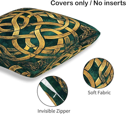 Celtic Knot Throw Pillow Cover 18x18 Set of 2, Cushion Case for Couch, Sofa, Bed Room and Living Room, Zipper Closure Pillow Cases, Abstract Decor for Home