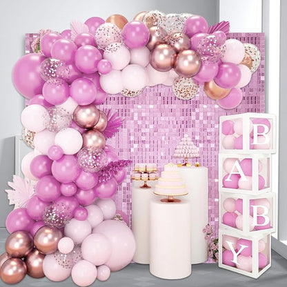 48 PCS Light Pink Shimmer Wall Backdrop, Square Sequin Photo Backdrops Panel, Glitter Wall Background for Birthdays, Weddings, Halloween, Engagements, Disco Bachelorette Party Decoration (6FTx8FT)