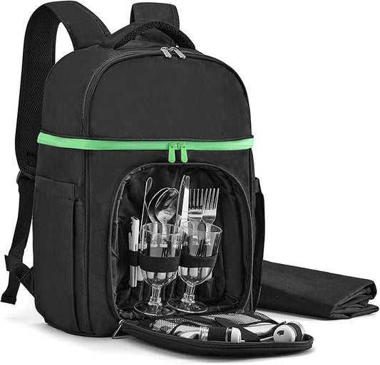 Picnic Backpack - Picnic Set for 2 Person with 2 Insulated Cooler Compartment, Blanket and Cutlery Set, Ideal Bridal Shower Gifts, Engagement Gifts for Couples & Unique Wedding Gifts for Couples 2025