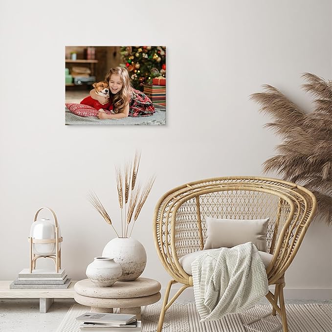 DBLAKI Personalized Custom Canvas Prints - Custom Framed Canvas Prints With Your Photos,Printed Photo To Canvas Wall Art Ideal for Home Decor Gifts Keepsakes 14" x11"
