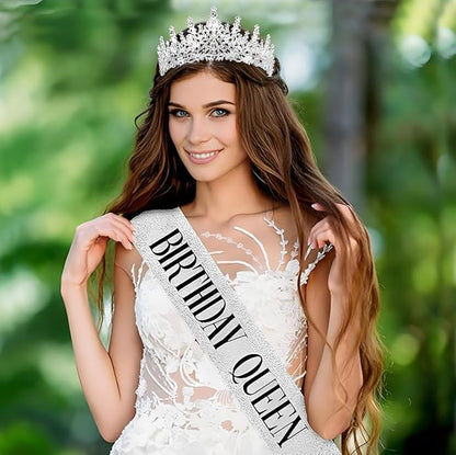 Crystal Tiara Crown for Women, Rhinestone Queen Headband Wedding Bridal Hair Accessories, Princess Crown for Birthday Prom Quinceañera Party Pageant Halloween Cosplay