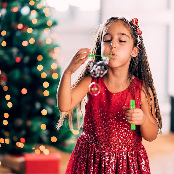 Bulk Christmas Giveaways for Toddlers 200 Pack, Xmas Mini Bubbles Toys Gifts Party Favor Supplies Bulk for Kids, Goody Treat Bag Stocking Stuffer Filler Preschool Prizes Activities for Boys Girls