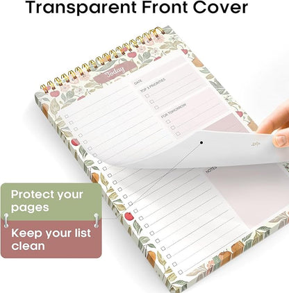 Taja To Do List Notepad - To Do List Notebook for Work with 52 Sheets, Undated Daily Planner Perfect for Daily Tasks and Goal Setting, Notepad Suitable for Office, Home & School - Cherry Orchard