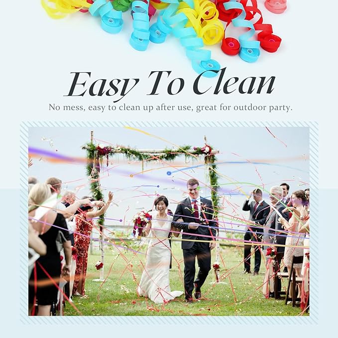 40Pack Colorful Streamers Poppers, Colorful No Mess Paper Crackers, Hand Throw Confetti Streamer for Birthday, Wedding, Party Celebrations