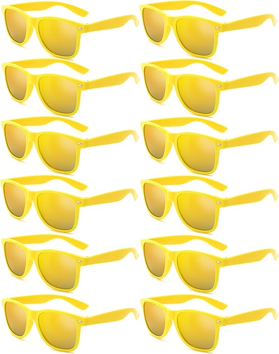 Eyegla 8/12/18 Pack Neon Sunglasses Bulk Colorful Multipack Party Sunglasses Retro Glasses Party Favor for Adult Men Women