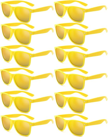 Eyegla 8/12/18 Pack Neon Sunglasses Bulk Colorful Multipack Party Sunglasses Retro Glasses Party Favor for Adult Men Women
