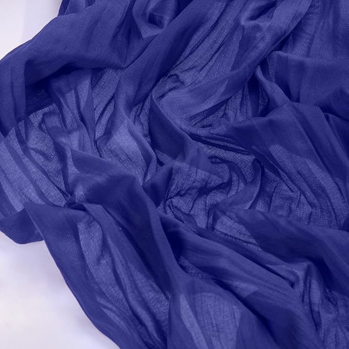 Socomi Royal Blue Fall Thanksgiving Cheesecloth Table Runner Boho Rustic Gauze 120 inch 10FT Cheese Cloth Runner for Wedding Party Baby Shower Birthday Home Decor Holiday Decorations