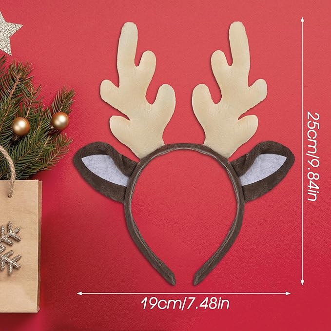DIVINA VITAE Christmas Reindeer Antlers Headband Cute Antler Headband Headpiece Womens Deer Antlers Costume