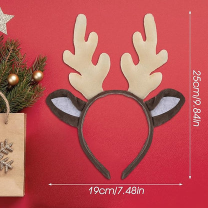 DIVINA VITAE Christmas Reindeer Antlers Headband Cute Antler Headband Headpiece Womens Deer Antlers Costume