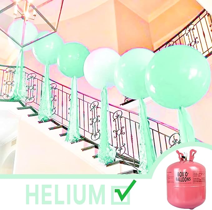 PartyWoo Mint Green Large Balloons 4 pcs 36 Inch Pastel Green Light Green Giant Big Jumbo Balloons for Birthday Baby Shower Wedding Anniversary Graduation Party Decorations, Green-Q06
