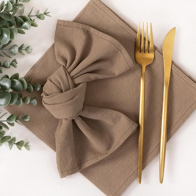 Socomi Cloth Napkins Nude Fall Thanksgiving Washable Reusable Bulk Linen Cotton Napkins Set of 4 17"x17" for Wedding Party Bridal Baby Shower Birthday Dining Table Decorations