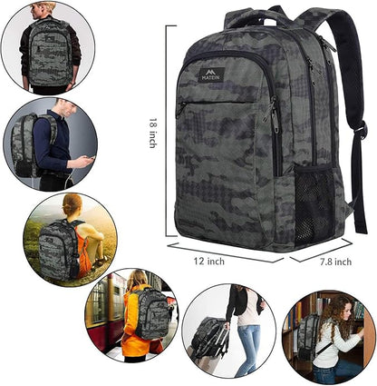 MATEIN Travel Backpack, Sturdy College School Backpack for 15.6 Inch Laptop with Anti Theft Pocket for Women & Men, Slim Lightweight Laptop Bag Computer Bookbag Daypack for Adult Teens Gift | with USB, Sturdy, Laptop Bag, Computer Bookbag, Daypack